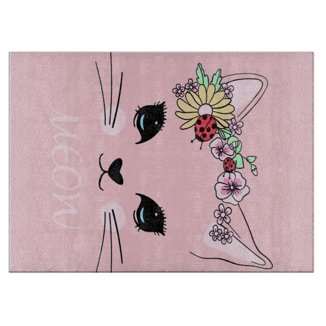 Schönes Katzengesicht Meow, Kitty Lover Geschenk,  Schneidebrett (Vorderseite)