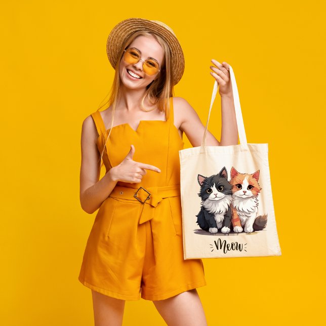 Schönes Katzenpaar Design Tote Tasche (Von Creator hochgeladen)