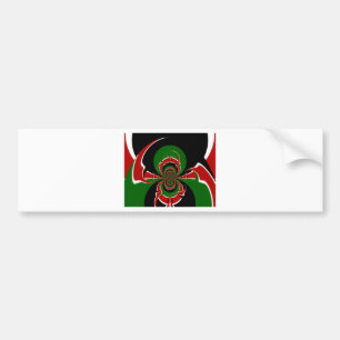 Schönes Kenya Black Red Green Color Design Flag Autoaufkleber
