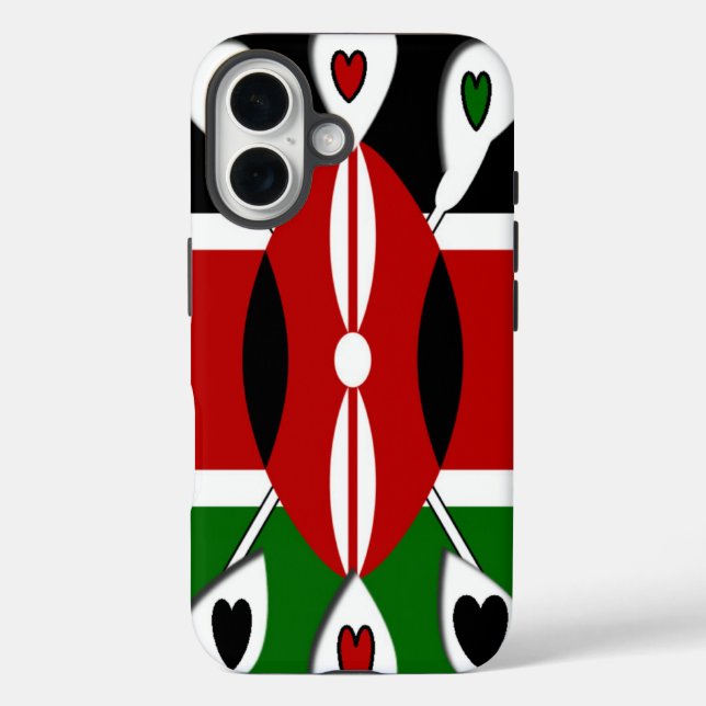Schönes Kenya Lovely Herzen Phantastische Musterku Case-Mate iPhone Hülle (Rückseite)