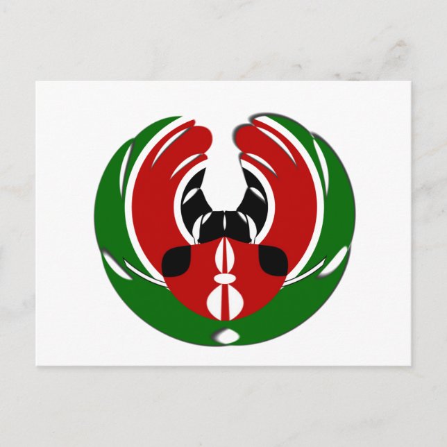 Schönes Kenya Tapestes: Kenyan Flag Butterfly Mo Postkarte (Vorderseite)