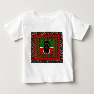Schönes Kenyan Hearts Fahne Black Red Green Design Baby T-shirt