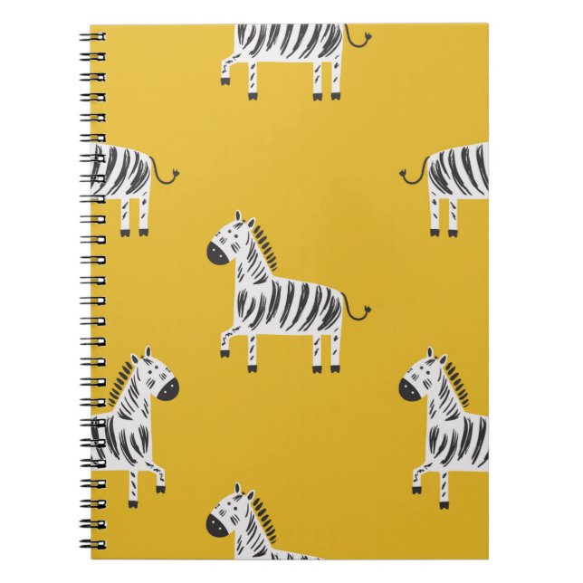 Schönes Kindernahtloses Muster mit Zebras Notizblock (Vorderseite)