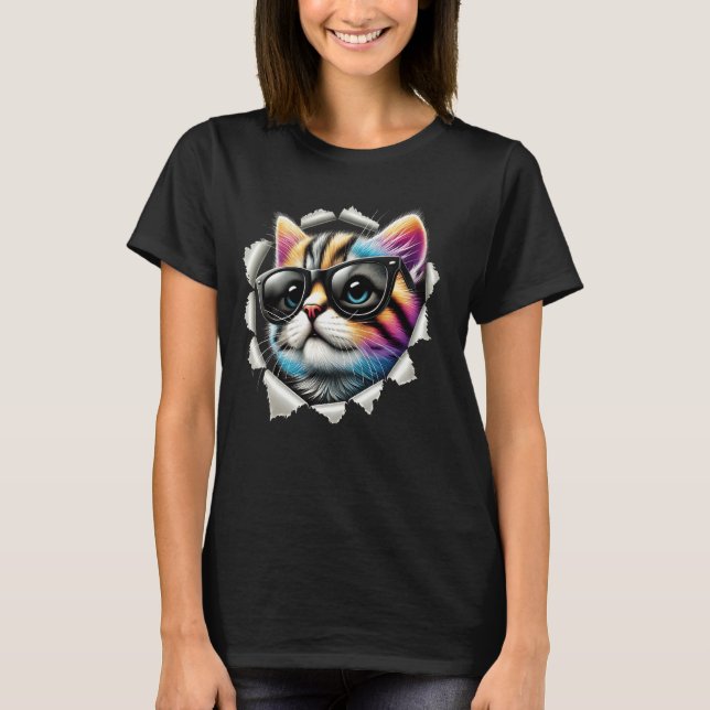 Schönes Kitten Cracked Wall Delight T-Shirt (Vorderseite)