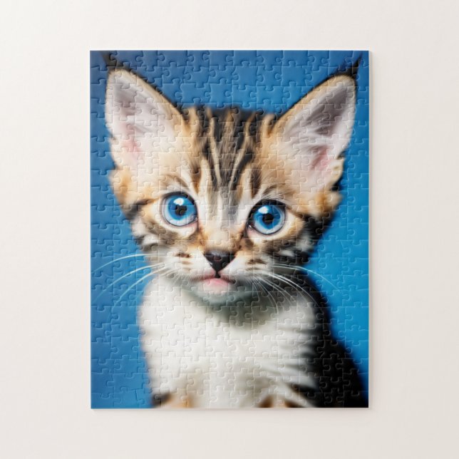 Schönes Kittenportrait mit schönen blauen Augen Puzzle (Vertikal)