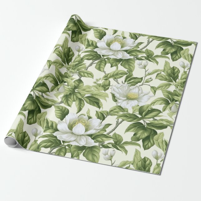 Schönes klassisches Blumenmuster Geschenkpapier (Ungerollt)