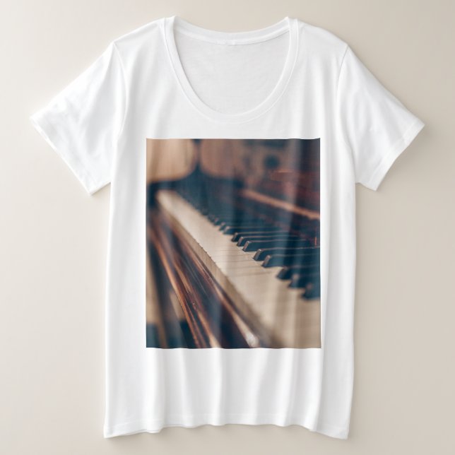 Schönes Klavierdesign Große Größe T-Shirt (Design vorne)