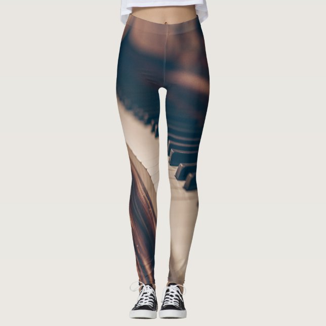 Schönes Klavierdesign Leggings (Vorderseite)