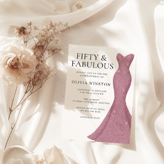 Schönes Kleid 50 & Fabulous 50. Geburtstag Einladung