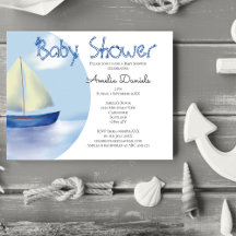 Schönes kleines Blue Sailboat Baby Dusche von Mail