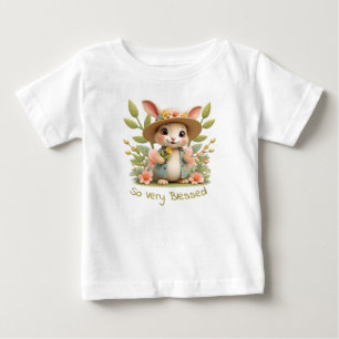 Schönes kleines Bunny mit Blume Baby T-shirt