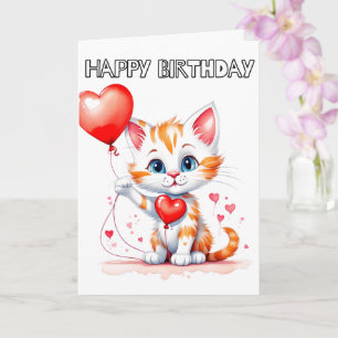 Schönes kleines Kitty Cat Happy Birthday Karte