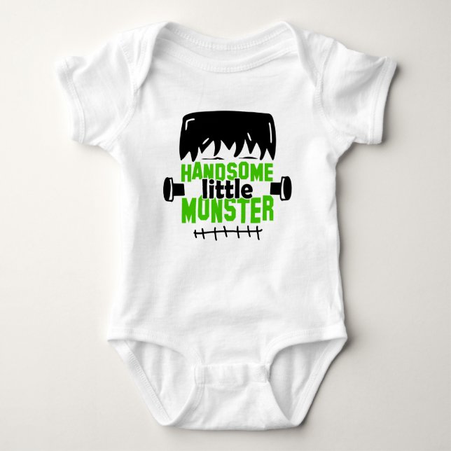 Schönes kleines Monster Frankenstein Halloween Baby Strampler (Vorderseite)