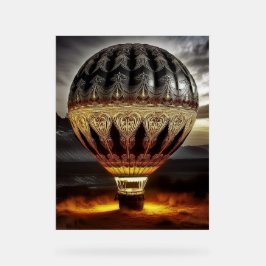 Schönes kompliziertes Heißluftballon in den Bergen Acrylschild
