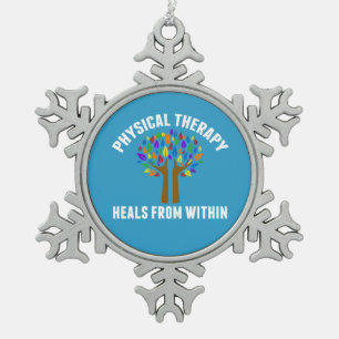 Schönes körperliche Therapie-inspirierend Zitat Schneeflocken Zinn-Ornament