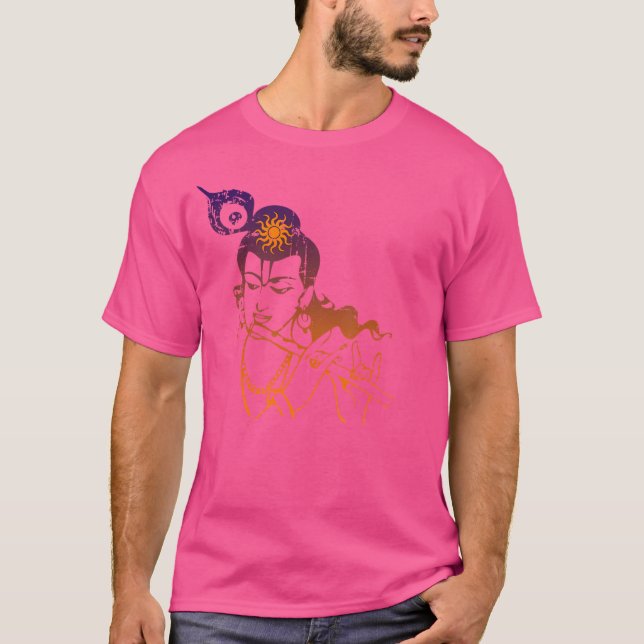 Schönes Krishna Playing Flute Tshirt Vintag Eff (Vorderseite)