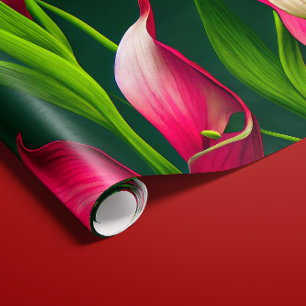 Schönes kühl rosa & grün Calla Lilly Florals Geschenkpapier