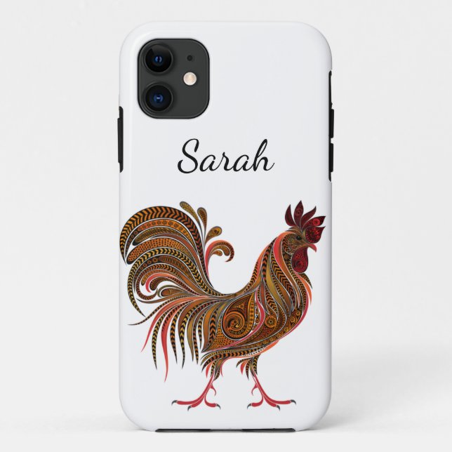 Schönes künstlerisches Design-Rooster Farm Hühnche Case-Mate iPhone Hülle (Rückseite)