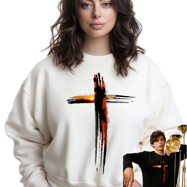 Schönes künstlerisches Weihnachtskreuz Sweatshirt (Von Creator hochgeladen)
