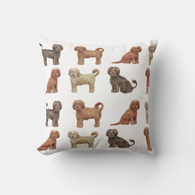 SCHÖNES LABRADOODLE HUND-Polyester-Wurfs-Kissen Kissen (Vorderseite)