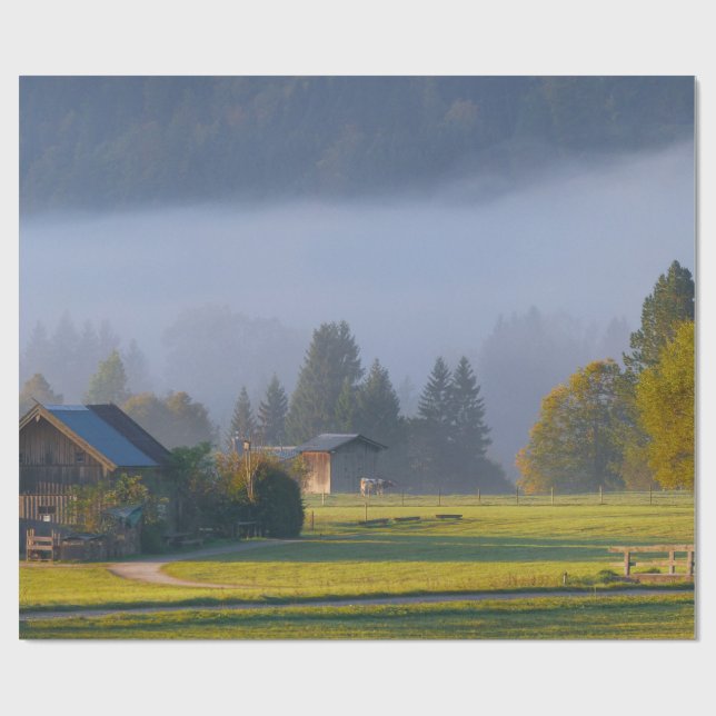 Schönes Land-landschaftliches Geschenkpapier (Flach)