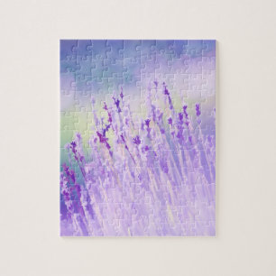 Schönes Lavendel Blume Feld oder Wiese Lila Puzzle