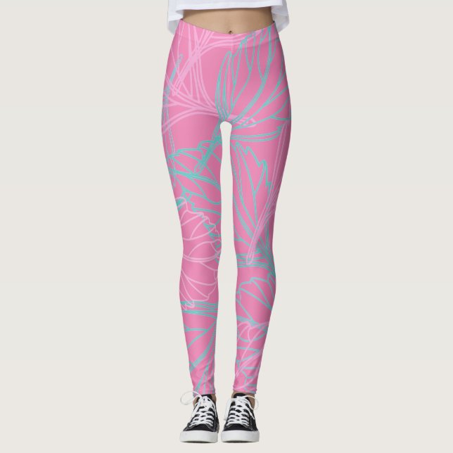 Schönes Leaf-Muster Leggings (Vorderseite)