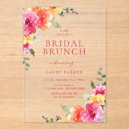 Schönes, lebendiges Brautparty Acryleinladungen