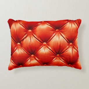 Schönes Ledersofa mit Knöpfen Dekokissen