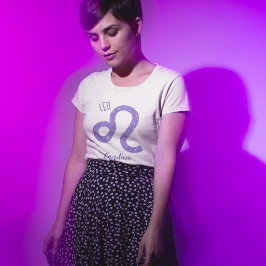 Schönes Leo Astrologie Zeichen Personalisiert Lila T-Shirt