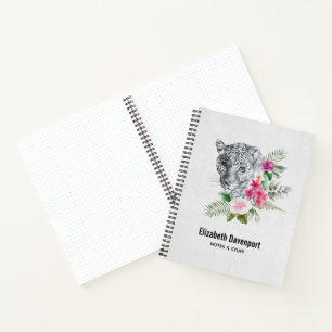 Schönes Leopard Head Portrait in Wasserfarbe Notizbuch