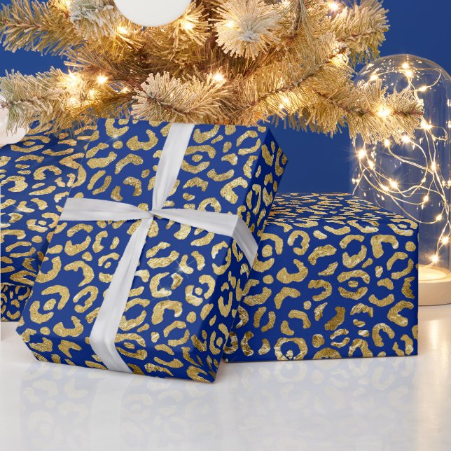 Schönes Leopard Print Weihnachtswrapping Papier Geschenkpapier (Feiertage)