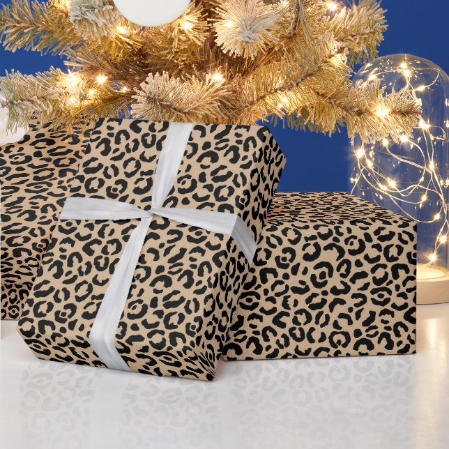 Schönes Leopard Print Weihnachtswrapping Papier Geschenkpapier (Feiertage)