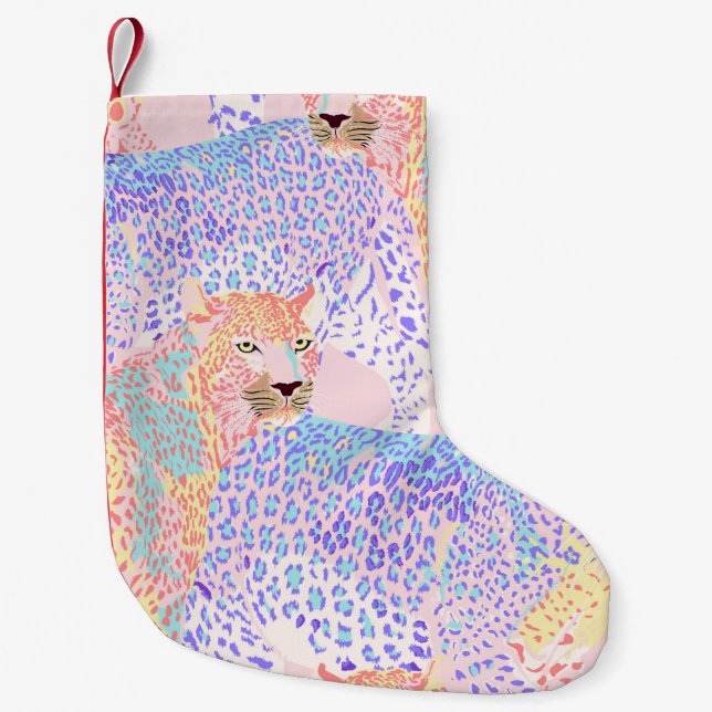 Schönes Leopard Seamless Musterbeispiel Ar Kleiner Weihnachtsstrumpf (Vorderseite)