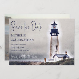 Schönes Leuchtturm Nautical Beach Foto Wedding Save The Date