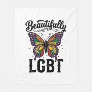 Schönes LGBT Schmetterling Vintage Pride Shirt_1 Fleecedecke
