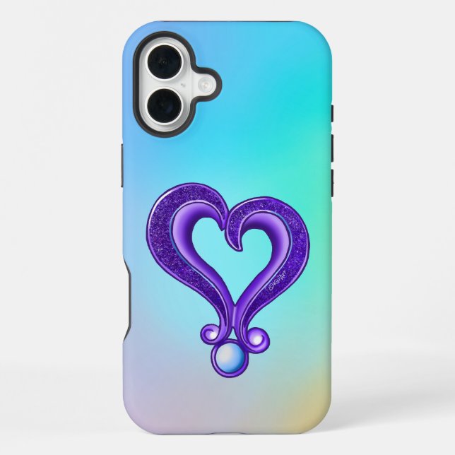 Schönes Lila Herz iPhone Hülle (Rückseite)