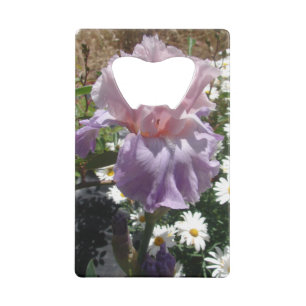 Schönes Lila Iris Blume Blumenstrauß Foto Geldbeutel Flaschenöffner