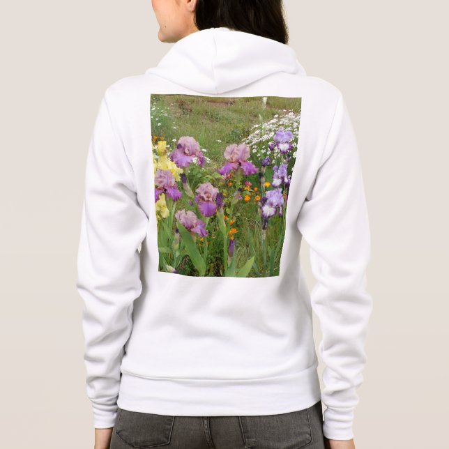 Schönes Lila Iris Blume Blumenstrauß Foto Hoodie (Rückseite)