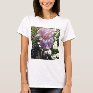 Schönes Lila Iris Blume Blumenstrauß Foto T-Shirt