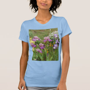 Schönes Lila Iris Blume Blumenstrauß Foto T-Shirt