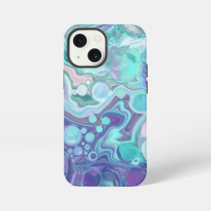 Schönes Lila und Blau abstraktes Faux-Marmor iPhone 13 Mini Hülle