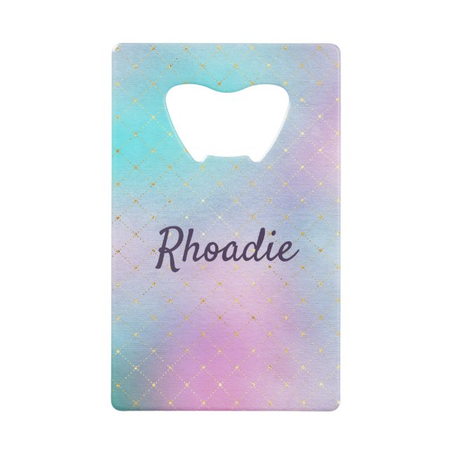 Schönes Lila und blau Ombre Geldbeutel Flaschenöffner (Vorderseite)