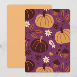 Schönes Lila und Orange Pumpkin Pattern Einladung