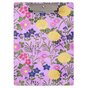 Schönes lila Vintage-Blumenmuster Klemmbrett