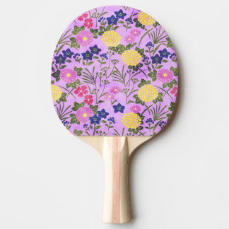 Schönes lila Vintage-Blumenmuster Tischtennis Schläger