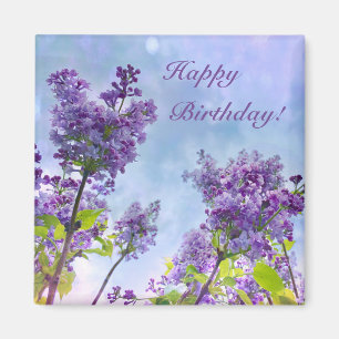Schönes Lilac Happy Geburtstag Magnet