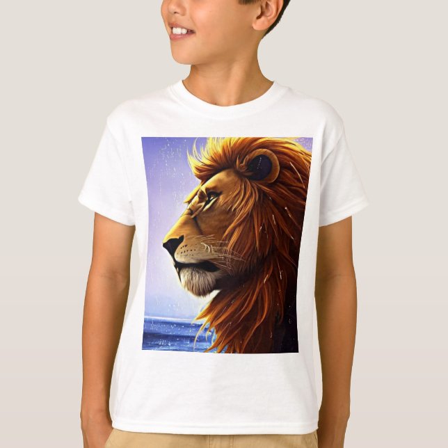 Schönes Löwenportrait auf See Personalisiert Kid T-Shirt (Vorderseite)