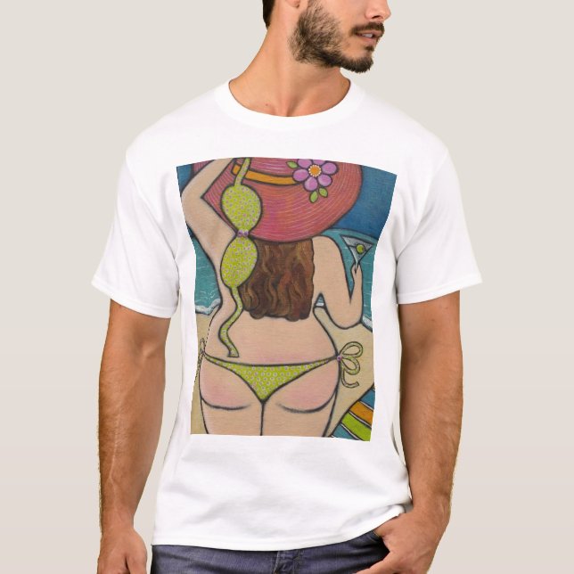 Schönes Mädchen im Bikini T-Shirt (Vorderseite)
