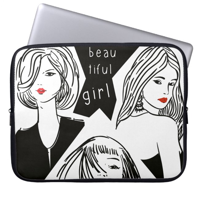 schönes Mädchen Laptopschutzhülle (Vorderseite)